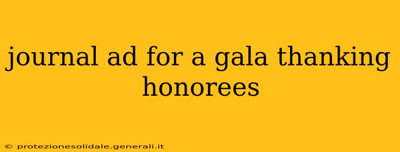 journal ad for a gala thanking honorees