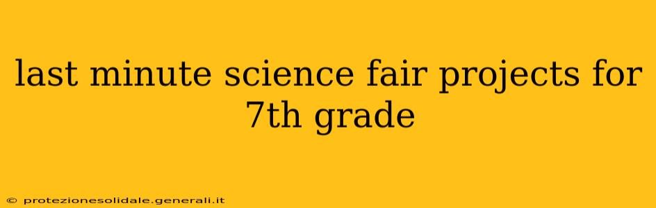 last minute science fair projects for 7th grade
