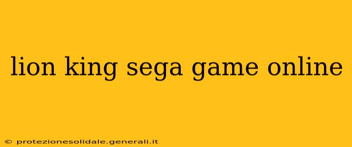lion king sega game online