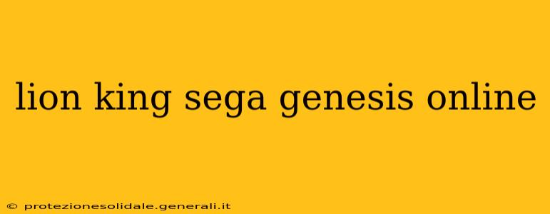 lion king sega genesis online