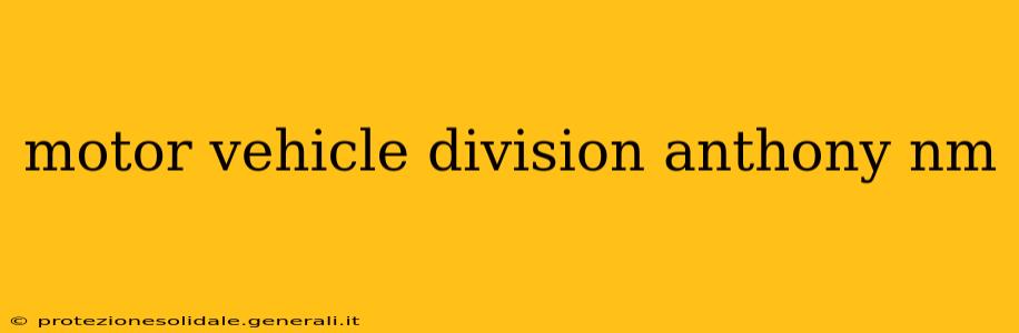 motor vehicle division anthony nm