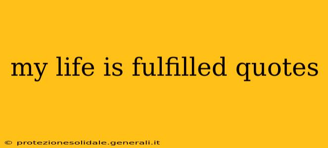 my life is fulfilled quotes