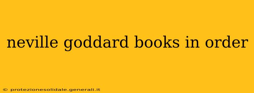 neville goddard books in order