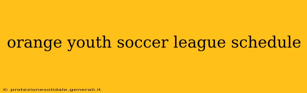 orange youth soccer league schedule