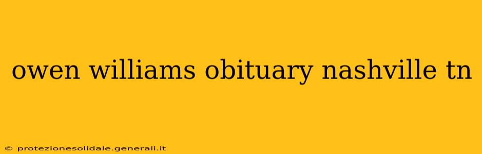 owen williams obituary nashville tn