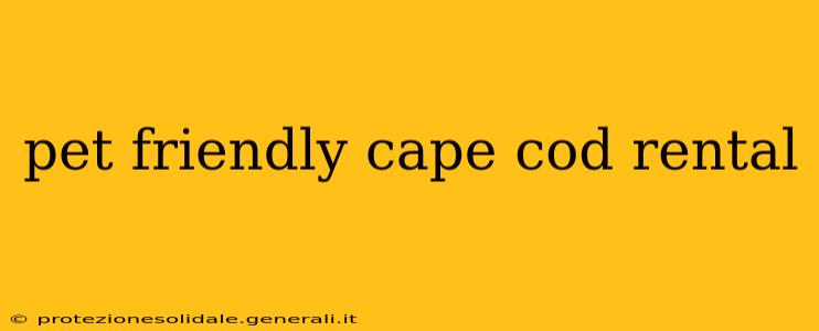 pet friendly cape cod rental