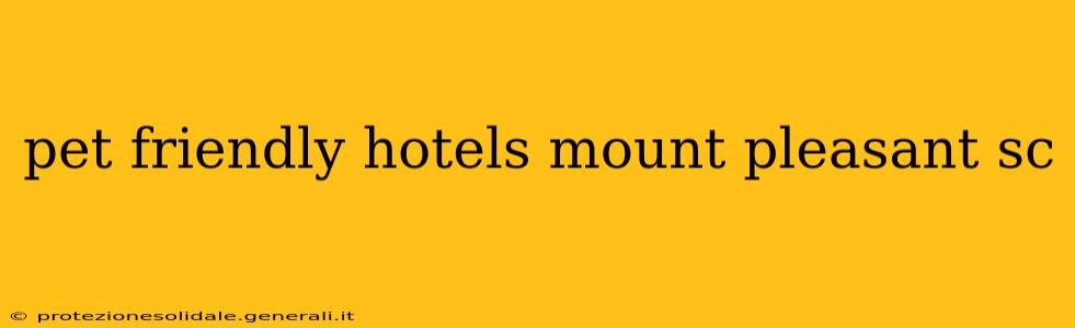 pet friendly hotels mount pleasant sc
