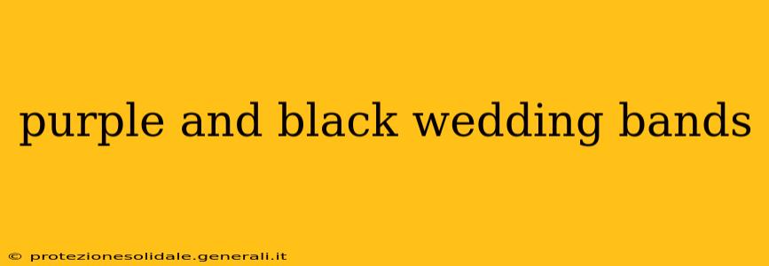 purple and black wedding bands