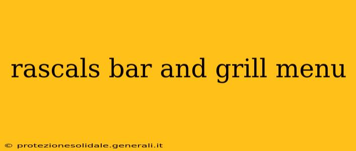 rascals bar and grill menu