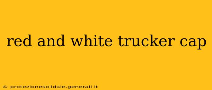 red and white trucker cap