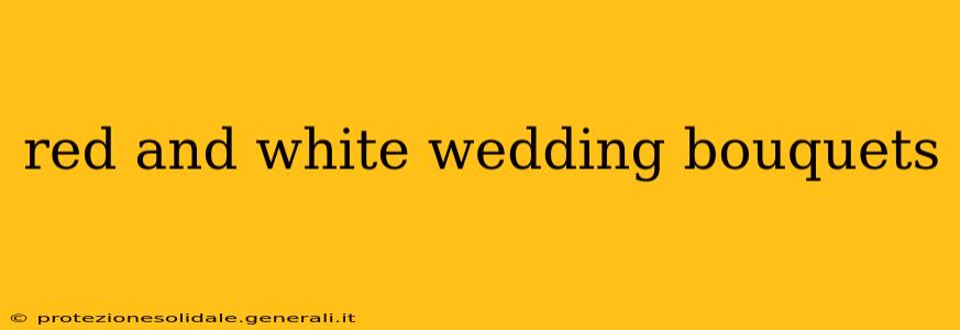 red and white wedding bouquets