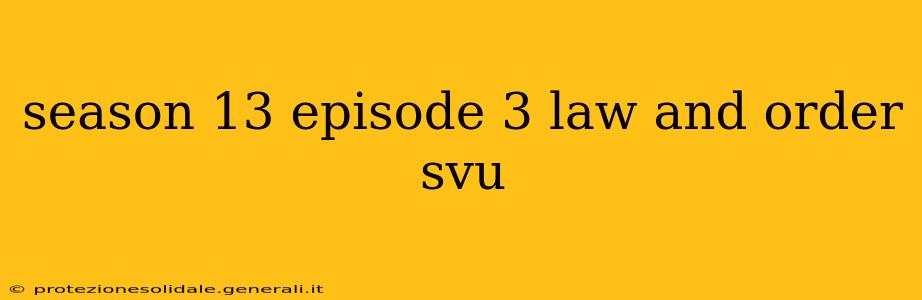 season 13 episode 3 law and order svu