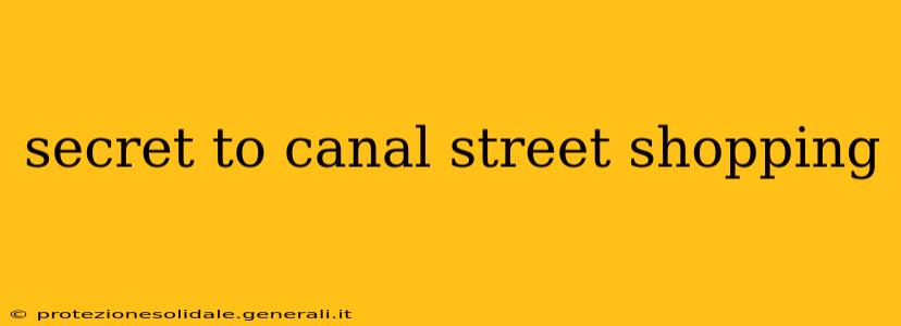 secret to canal street shopping