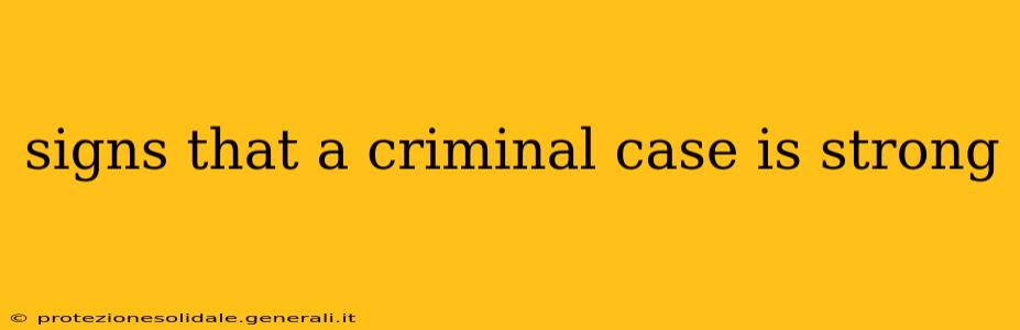 signs that a criminal case is strong