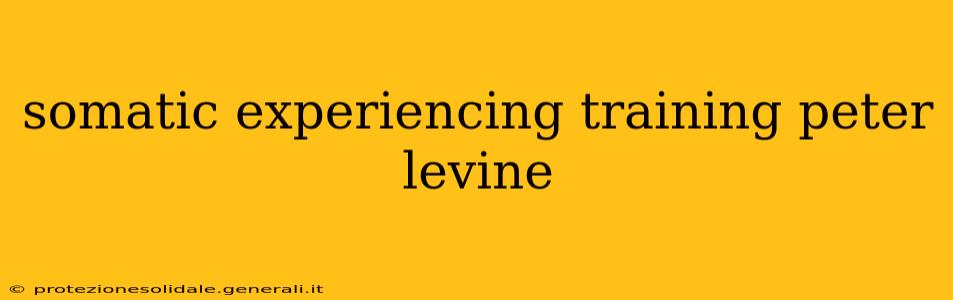 somatic experiencing training peter levine