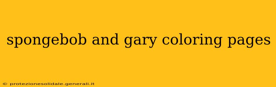 spongebob and gary coloring pages