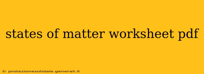 states of matter worksheet pdf