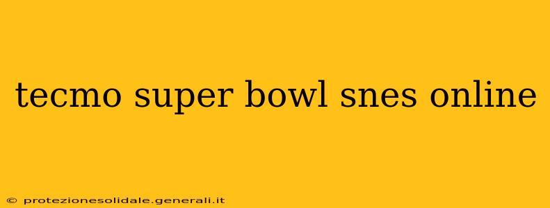 tecmo super bowl snes online