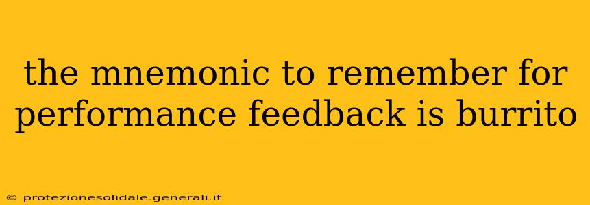 the mnemonic to remember for performance feedback is burrito