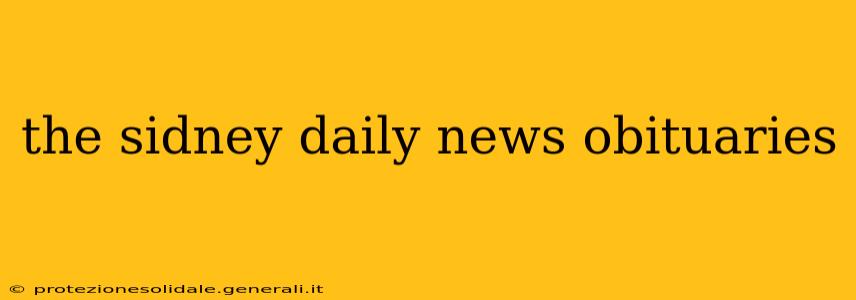 the sidney daily news obituaries