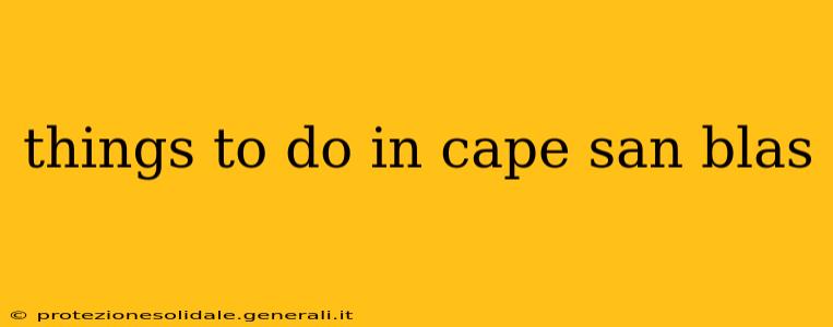 things to do in cape san blas
