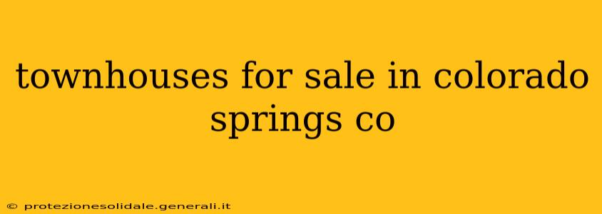 townhouses for sale in colorado springs co