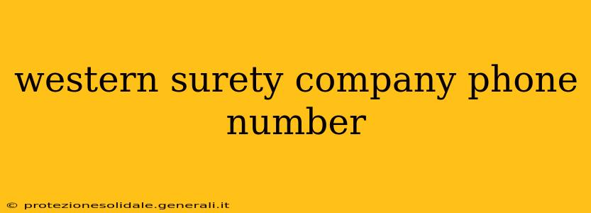 western surety company phone number