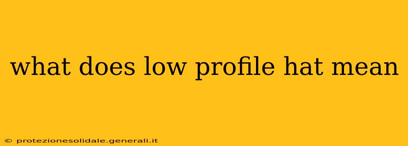 what does low profile hat mean