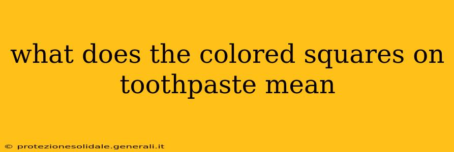 what does the colored squares on toothpaste mean
