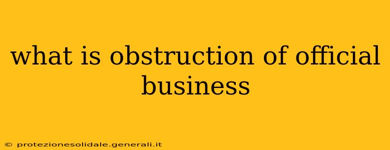 what is obstruction of official business