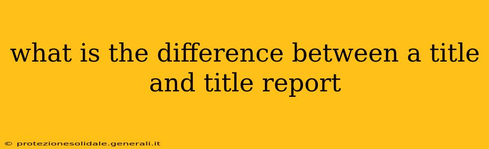 what is the difference between a title and title report