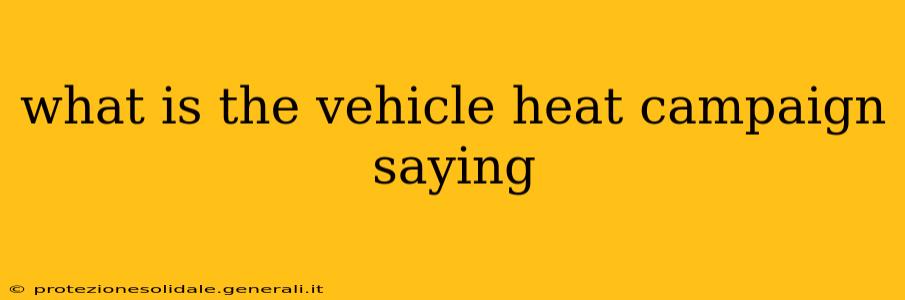 what is the vehicle heat campaign saying
