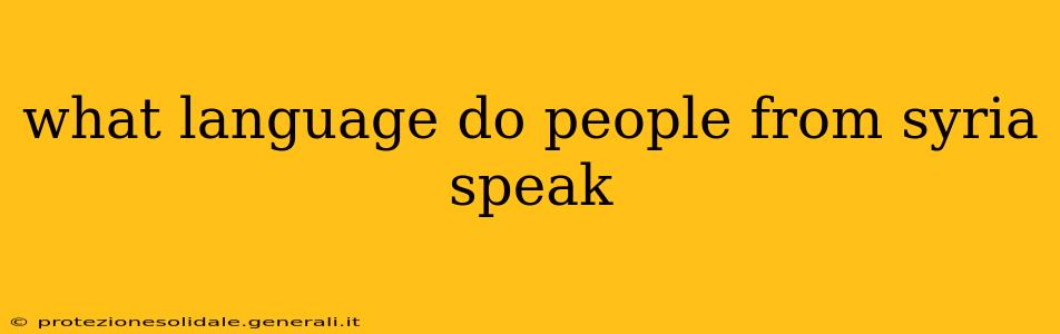 what language do people from syria speak