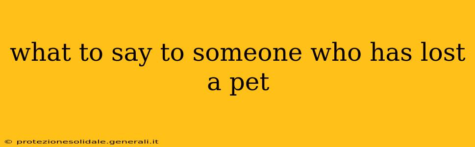 what to say to someone who has lost a pet