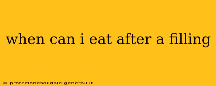 when can i eat after a filling