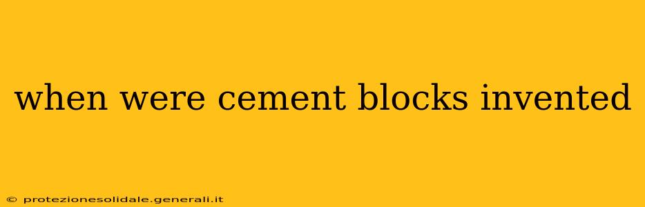 when were cement blocks invented