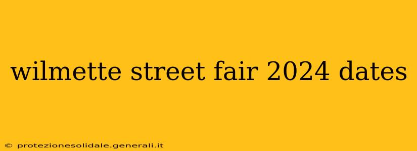 wilmette street fair 2024 dates